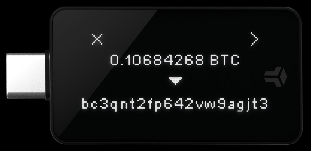 BitBox02 showing transaction confirmation on screen